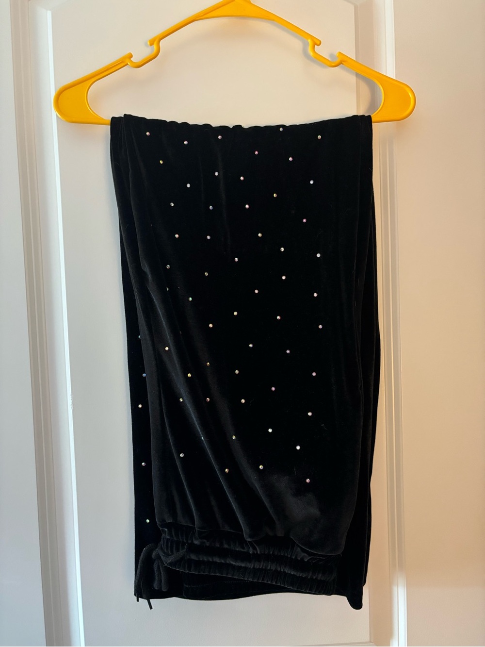 Forever 21 Black Velvet Midi Skirt with Crystal Dots